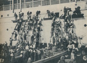 En ny metod för kolning i hamnen i Yokohama, 1936 av Unbekannt