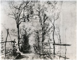 En stig kantad av träd, c1620-1625 1958 av Unbekannt