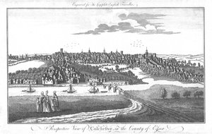 En perspektivvy av Colchester, i grevskapet Essex., c1742 av Unbekannt