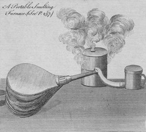 En bärbar smältugn, 1761. av Unbekannt