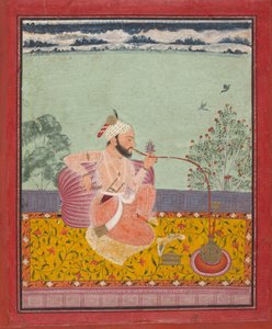 En Raja som röker vattenpipa, ca. 1690-1710. av Unbekannt
