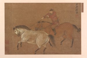A Rider Lassoing a Horse, Mingdynastin, 1369-1644. av Unbekannt