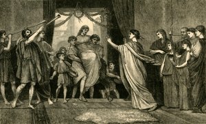 Ett romerskt bröllop. - Brudarnas hemkomst, 1881. av Unbekannt