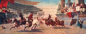 En romersk vagnkapplöpning, Circus Maximus, 1900-talet av Unbekannt