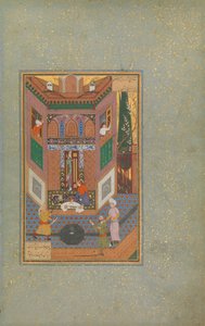 A Ruffian Spares the Life of a Poor Man, Folio 4v från a Mantiq al-tair Language of the Birds, c16 av Unbekannt
