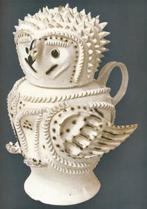 En saltglasyruggla använd som kanna, huvudet till en kopp, c1730-c1755, 1913 av Unbekannt