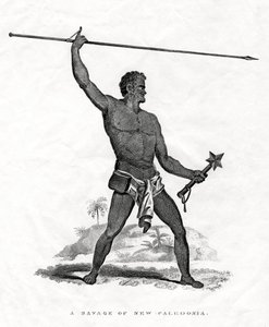 A Savage of New Caledonia, sydvästra Stilla havet, 1800-talet av Unbekannt