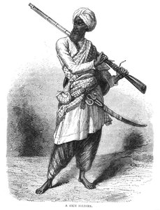 En sikhisk soldat, c1880 av Unbekannt