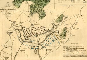 En skiss över slaget vid Waterloo, 18 juni 1815, 1816. av Unbekannt