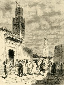 En gata i Fez, 1890. av Unbekannt