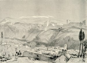 En utsikt över Alhambra från Albaycin, 1800-talet, 1907. av Unbekannt