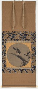 En fågel på en bambustubbe, Momoyama-perioden, 1568-1615. av Unbekannt
