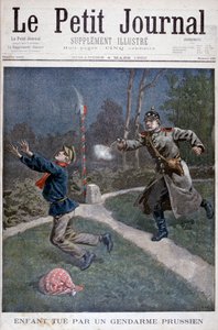 En pojke skjuten av en preussisk gendarm som flyr från en kriminalvårdsanstalt, 1900 av Unbekannt