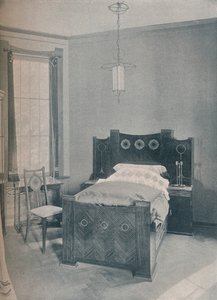 En barnsäng designad av Peter Behrens, utförd av TD Heymann, 1901 av Unbekannt
