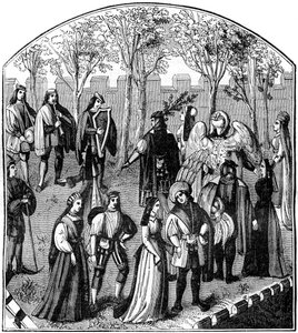 En dans i en trädgård, 1200-1400-talet 1882-1884 av Unbekannt