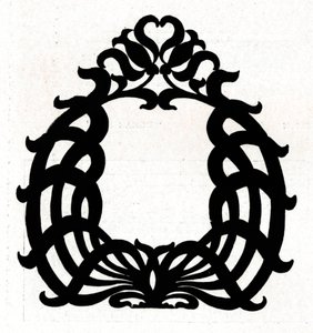 En design för en tavelram med titeln Sixpence, 1898 av Unbekannt