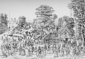En fest i Horselydown, Southwark, 1590, 1904 av Unbekannt