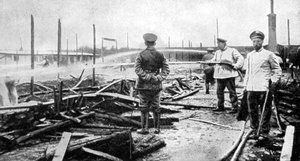 En brand skadade fånglägret i Tyskland, första världskriget, 1915 av Unbekannt