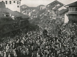 En stor infödd procession, Bombay, Indien, 1895. av Unbekannt