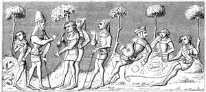 Ett jaktlag samlas, 1849 av Unbekannt