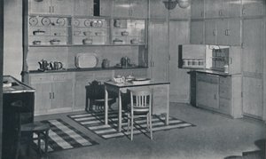 Ett kök arrangerat och utrustat av Heal & Son, Ltd. i London, 1942 av Unbekannt