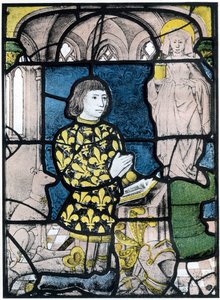 En riddare de Bernemicourt vid sina orisons före en bild av St Mary Magdalena, c1500, 1924 av Unbekannt
