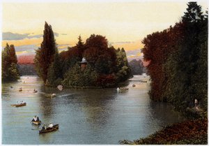 En sjö i Bois de Boulogne, Paris, c1900 av Unbekannt