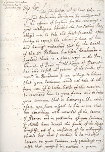 Ett brev av Oliver Cromwell till kardinal Mazarin, 4 december 1657, 1899 av Unbekannt