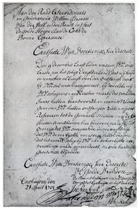 Ett brev från Holländska Ostindiska kompaniet till Willem Adriaan van der Stel, 1700-talet 1931 av Unbekannt