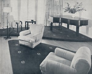 En lounge, designad och utförd av Ian Henderson & Co., London, 1935 av Unbekannt