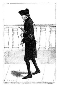 En man som går med ett paraply under armen, 1784 av Unbekannt
