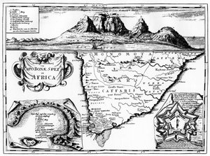 En karta över Godahoppsudden, Sydafrika, 1719 1931 av Unbekannt