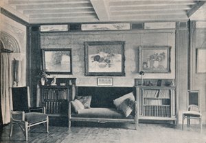 Ett rum i monsieur G. Rouchers residens i Paris, med möbler av Maurice Dufrene, c1909 av Unbekannt