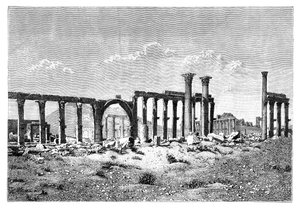 En ruinerad pelargång vid Palmyra Tadmur, Syrien, 1895 av Unbekannt