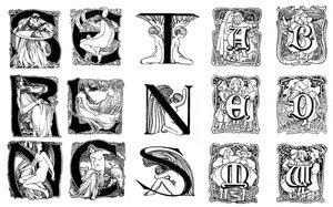 En uppsättning dekorativa initialbokstäver, 1898 av Unbekannt