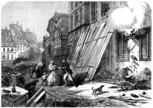 En gata i Strasbourg under belägringen och bombardementet, fransk-preussiska kriget, 1870 av Unbekannt