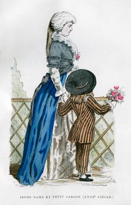 En ung dam och en pojke, 1700-talet 1882-1884 av Unbekannt