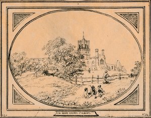 Abbey Church, St. Albans, 1782 av Unbekannt