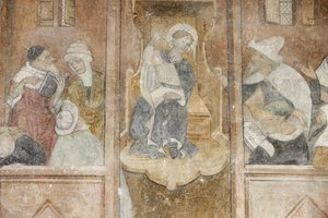 Abondance Abbey Church fresk: Jesus med rabbinerna, Abondance, Frankrike av Unbekannt