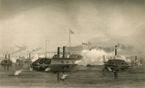 Kanonbåtarnas aktion i Memphis, 1878. av Unbekannt