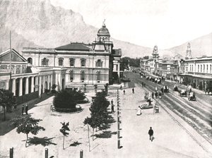 Adderley Street, med Commercial Exchange och Standard Bank, Kapstaden, Sydafrika, 1895. av Unbekannt