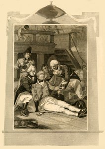 Amiral Lord Nelson sårades dödligt vid segern i slaget vid Trafalgar, 1805, 1816. av Unbekannt