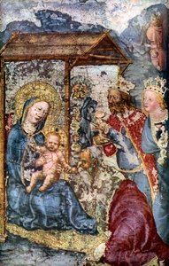 Tillbedjan av de tre kungarna, c1360 1955 av Unbekannt