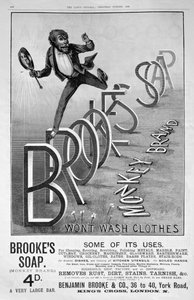 Annons för Brookes Monkey Brand tvål, 1889 av Unbekannt
