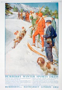Annons för Burberry vintersportklänning, 1928 av Unbekannt