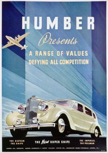 Annons för Humbers bilar, 1938 av Unbekannt