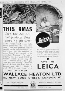 Annons för Leica-kameror som säljs av Wallace Heaton Ltd, New Bond Street, London, 1933 av Unbekannt
