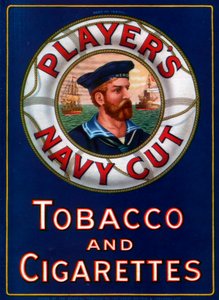 Annons för spelare Navy Cut Tobacco and Cigarettes, 1923 av Unbekannt