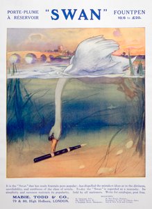 Annons för Swan reservoarpennor, c1906 av Unbekannt
