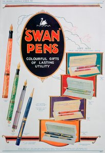 Annons för Swan-pennor, 1928 av Unbekannt